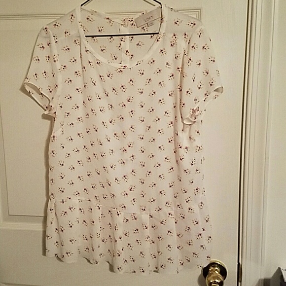 LOFT white peplum blouse