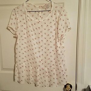 LOFT white peplum blouse