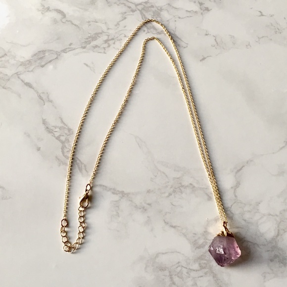 Natural Stone Raw Crystal Necklace Dainty Chain - Picture 4 of 8