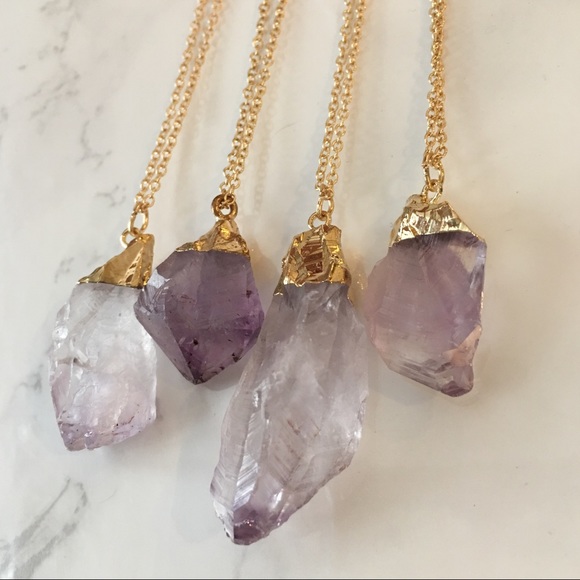 Natural Stone Raw Crystal Necklace Dainty Chain - Picture 5 of 8