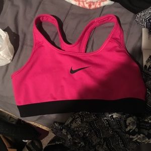 Pink Nike sports bra