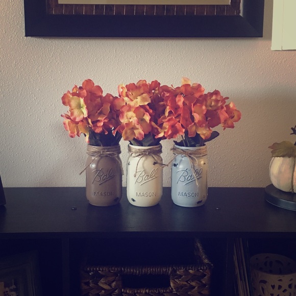 Distressed mason jars