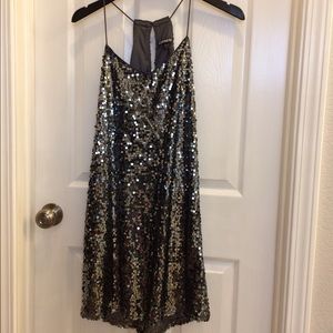 Silver sequin cocktail dress