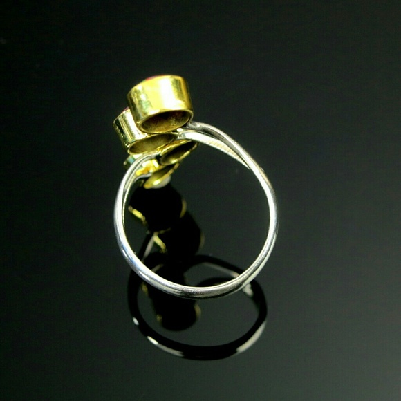 Sterling Ring Fire Opal Gold Vermeil Climber - Picture 4 of 4