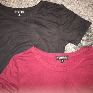 2 Basic Cropped T-Shirts
