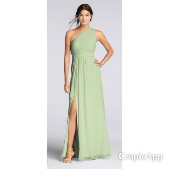 David's Bridal One Shoulder Bridesmaid Dress