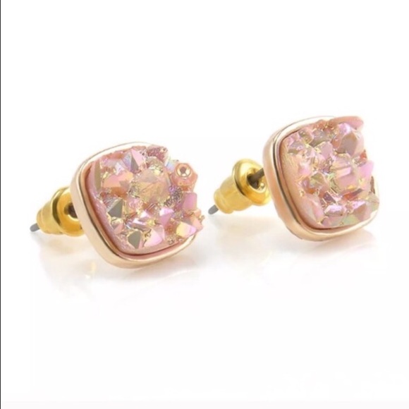Light Pink Druzy Earrings💕