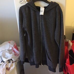 BRANDY MELVILLE GRAY ZIP UP HOODIE