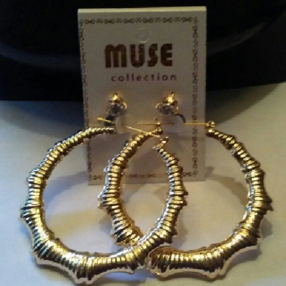 Hoop and Stone Earrings 2"