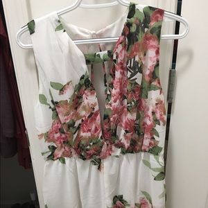 Floral open back romper