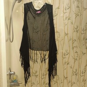Fringed Mesh Vest