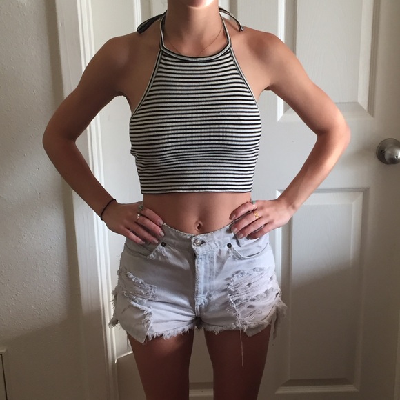 SOLD‼️Tilly's Striped Halter Crop Top