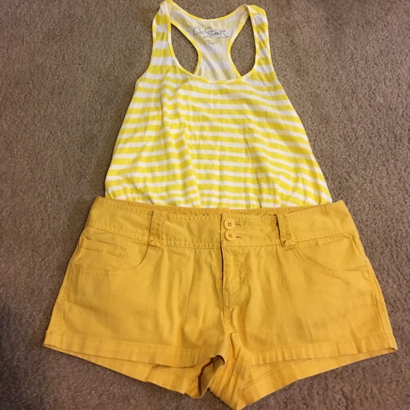 Mustard colored shorts