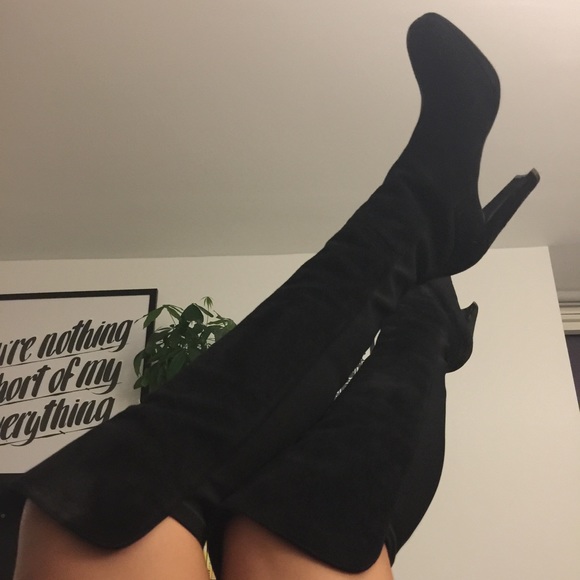 Stuart Weitzman black suede boots