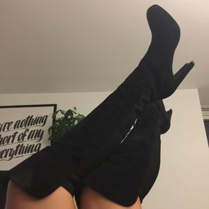 Stuart Weitzman black suede boots