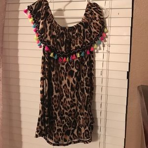 Boutique leopard tunic and navy/white romper