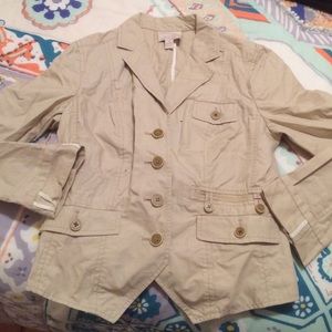Banana Republic Khaki Cropped Blazer