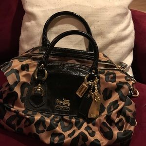 Coach leopard satchel