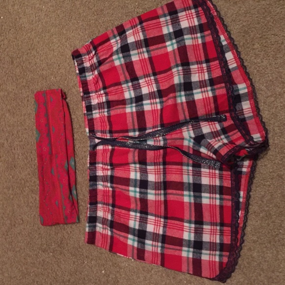 Pajama shorts, and headband