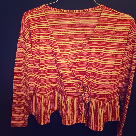 Anthropologie Peplum Tie Sweater Coat