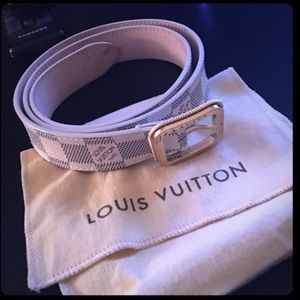 White Louis Vuitton belt women's
