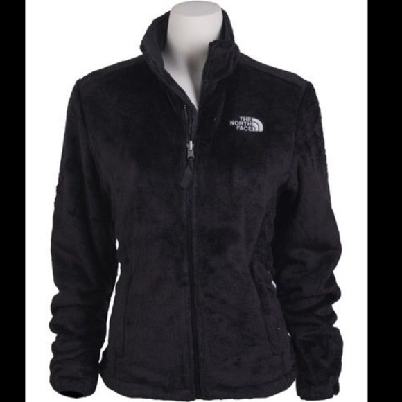 Black Fuzzy North Face Jacket