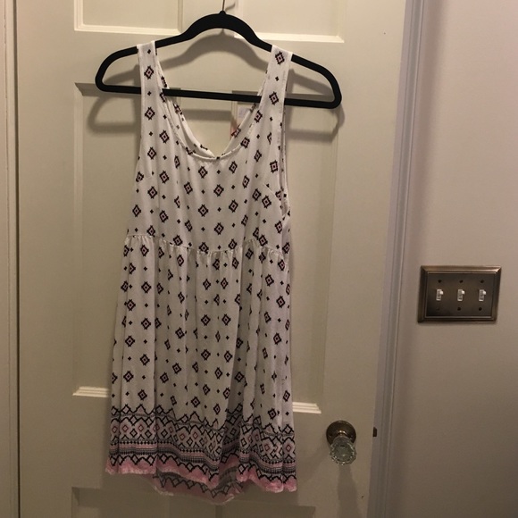 White and pink patterned dress