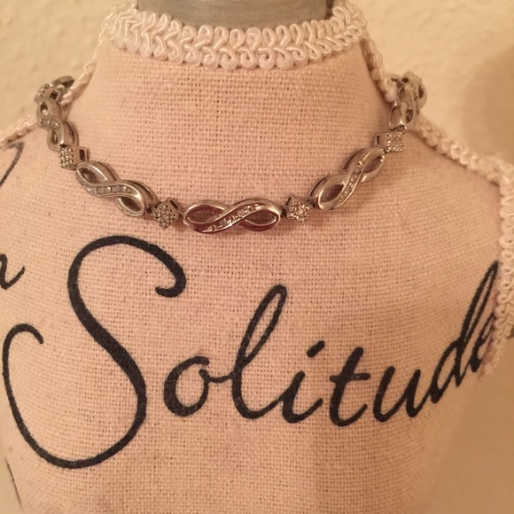 Sterling Silver and Diamond Infinity Bracelet