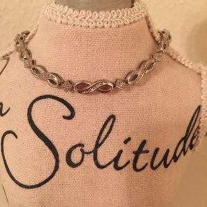 Sterling Silver and Diamond Infinity Bracelet