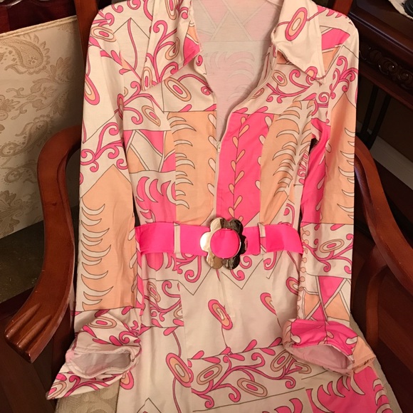 Pink and white adualt costume -70's outfit