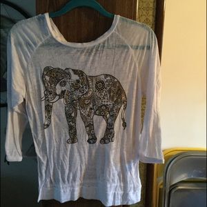Semi sheer top with Elephant print ON SALE FOR DEC