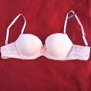‼️SOLD ON DEPOP Light Pink Aerie Heart Push Up Bra