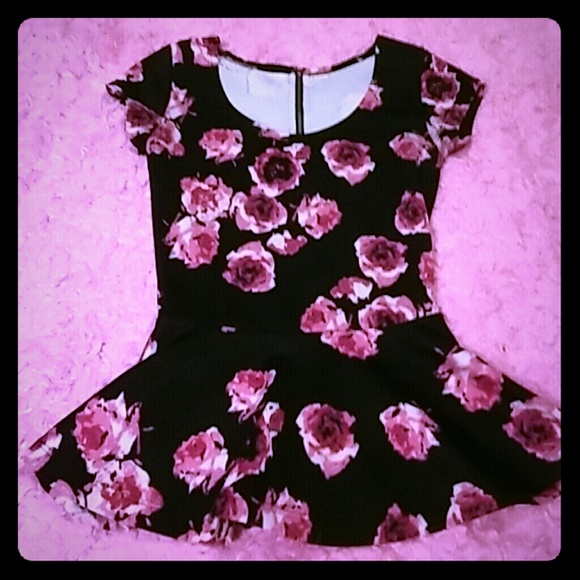 Cutw zip up floral dress shirt - Picture 1 of 1