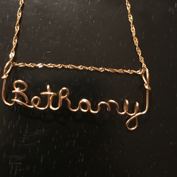 Ronaldo gold custom made name necklace - Bethany - Picture 2 of 3