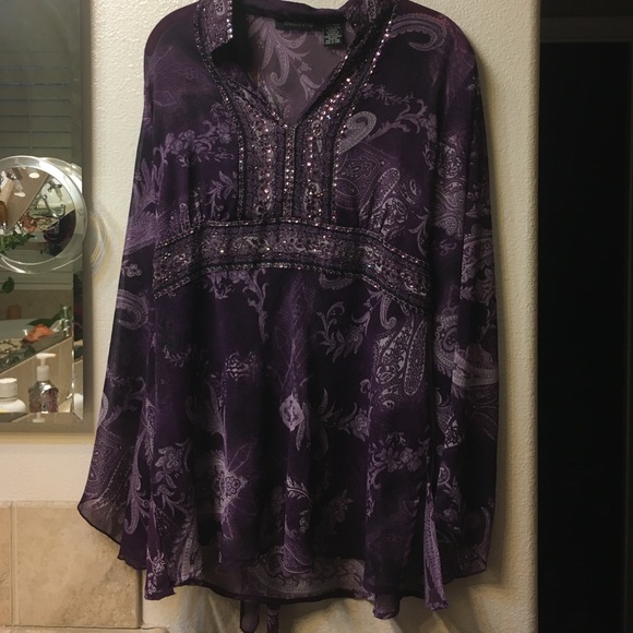 Purple sheer tunic, Large