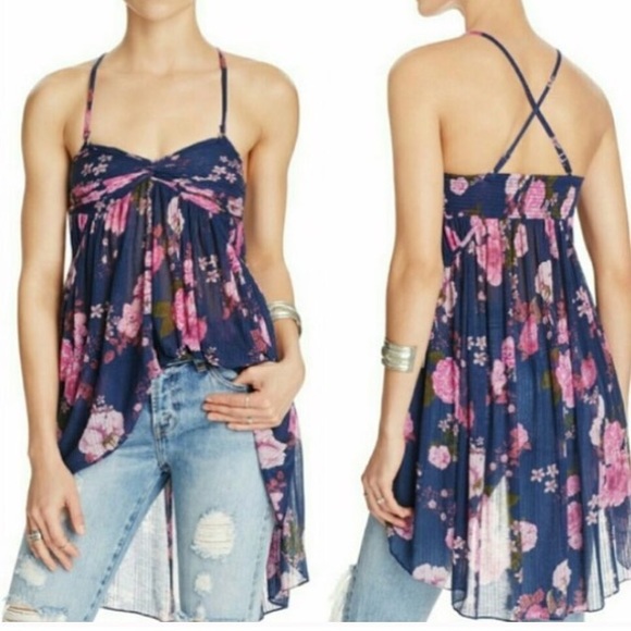 Free people soft jersey printed top