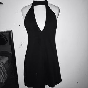 Black choker dress