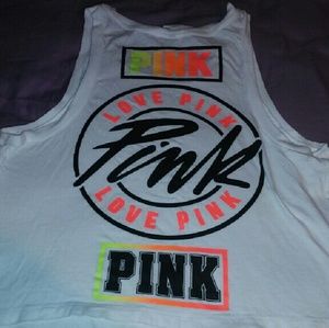 PINK victoria secret crop work out top Sz M