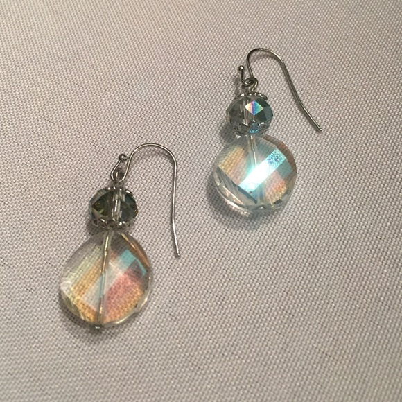 Lever back crystal earrings