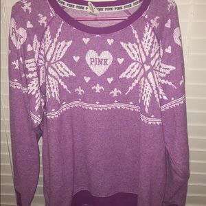 VS PINK Purple Snowflake sweatshirt