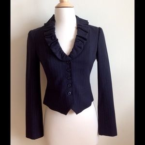 Rebecca Taylor sexy navy pinstripe jacket-size 0.