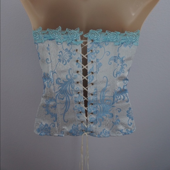 Satin Blue Corsette Sz M