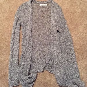 long grey cardigan sweater