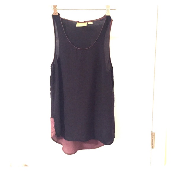 Anthropologie Silk Flouncy Tank Top Size 8