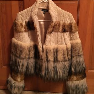 Bebe faux fur coat size small