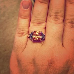 Size 7 Orange and Silver Ring