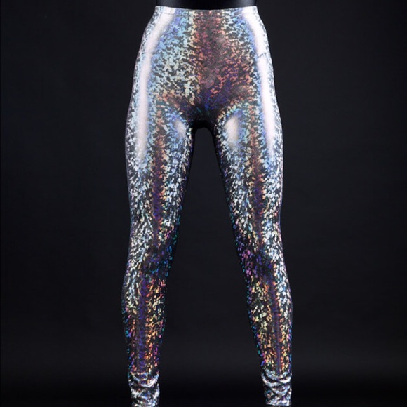 Silver Holographic Leggings