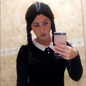 Wednesday addams dress and wig dress size small