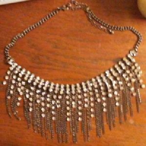 Sexy rhinestone and chain link choker