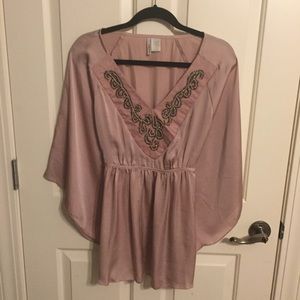 Lilly Lou Pink Satin Blouse - XL